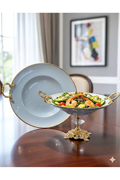 Niyara home Porcelain with Metal Legs and Handle