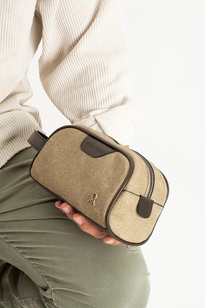 Suat Saraç Men's Black Vegan Leather Portfolio Shave Handbag