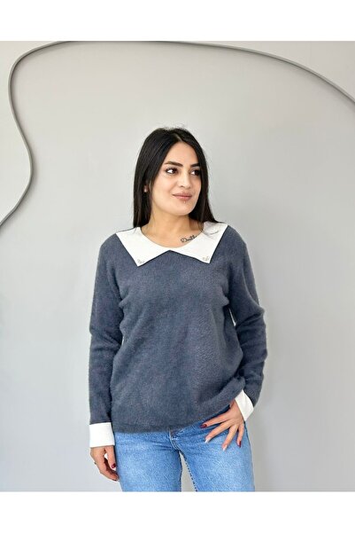 D LAVELLA Yakalı pelus kazak