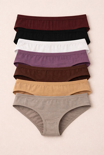 MELİBRA 7 Pieces Women's Flexible High Waist Cotton Stretch Fabric Panties