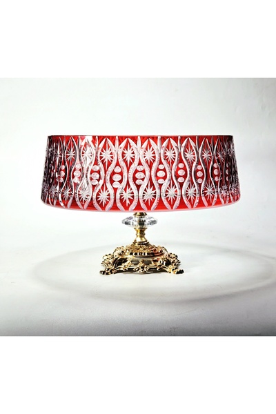 Kristal Market Cut Crystal Simay Pattern Handcrafted Presentation Stand with Base