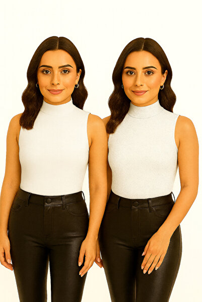 MRT STORE Women's 2-Piece Zero Sleeve Sleeveless Body Turtleneck Badi 2 Piece...