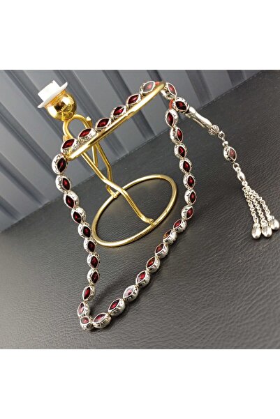 Selderesi Kırmızı Mineli Metal Alpaka Ağır Tesbih Döküm AĞIR TESPİH