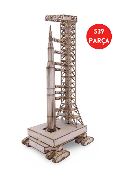 ALGWOOD Saturn V Roket Ahşap Maket – 539 Parça Lazer Kesim Detaylı Model
