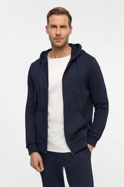 SÜVARİ Lacivert Regular Düz Bisiklet Yaka Sweatshirt