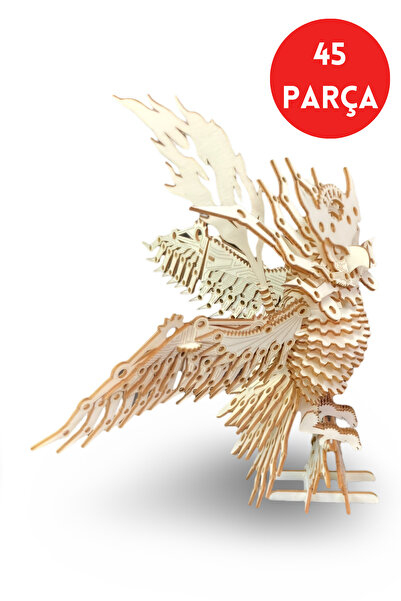 ALGWOOD 3D Ahşap Baykuş Maketi Steampunk Kanatlı Model - Hobi Ahşap 3 Boyutlu...