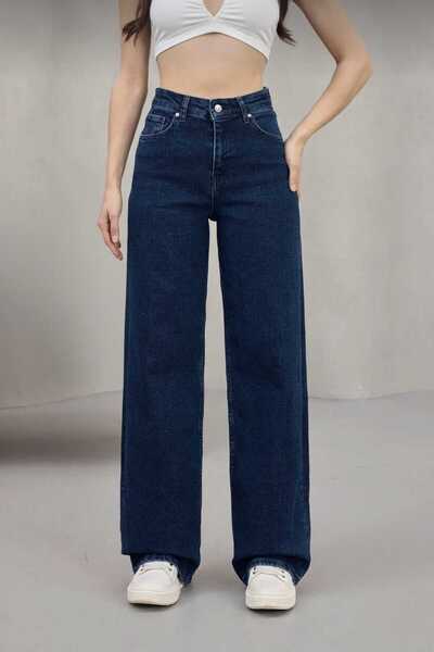 NWC Lina 90`s material elastic Pantaloni casual pentru femei, albastru marin,...