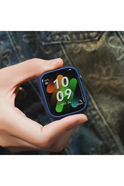 Volenta Apple Watch 44-45 mm Silicone Case Protector – Pink Orange Navy Blue ...