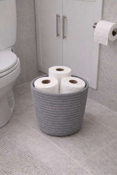 ÖRGÜM Bathroom Organizer Basket Decorative Multi-Purpose Basket 20X25