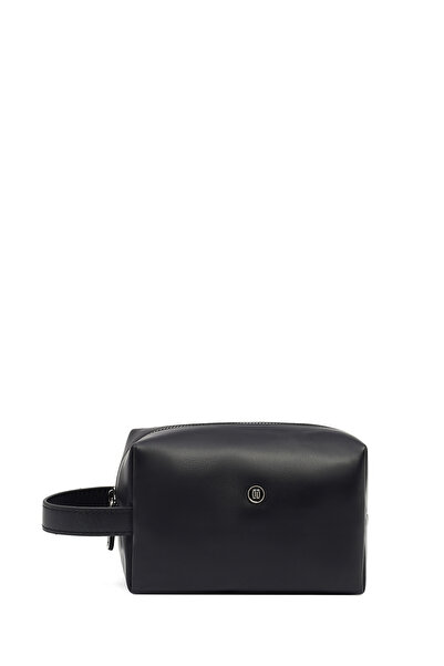 Derimod Men's Black Leather Mini Handbag 23Wbd3118Cr