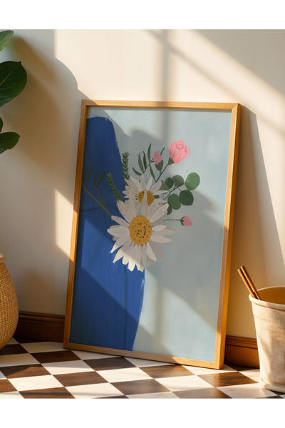 Creatick Design Masif Ahşap Çerçeveli İskandinav Boho Temalı Tablo Duvar Deko...