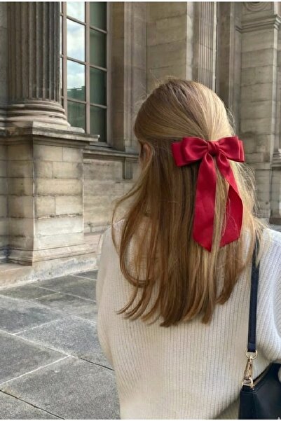 Massaltay Κρεμ Σατέν Γυναικεία Κορδέλα με Φιόγκο και Κλιπ Κροκόδειλου – Αξεσο...