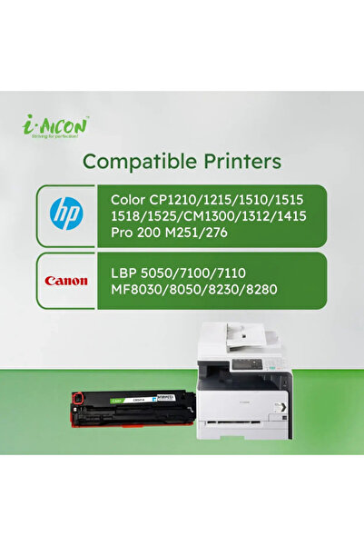 I-AICON خرطوشة حبر سماوي متوافقة مع طابعات ليزر جيت CB541A 125A CE321A 128A CF211A 131A، سعة 1600 صفحة