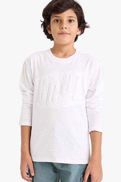 DeFacto Boys' Oversized Wide Fit Crew Neck Printed Long Sleeve T-Shirt G6144A826Sp