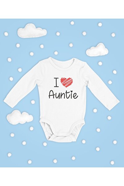 SEVBANO I Love Auntie Written Cotton Soft Unisex Snap Fastener Long Sleeve Bo...