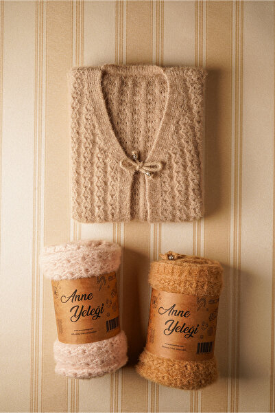 anne yeleği İnci Desenli Yumoş - Kadın Yumuşak Dokulu Triko Yelek