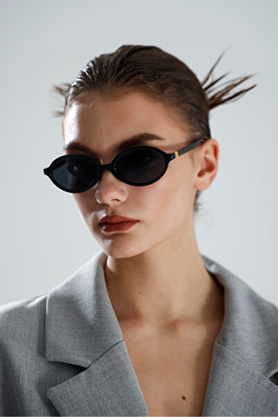 miii Round Oval Black Framed Uv Protected Women's Sunglasses