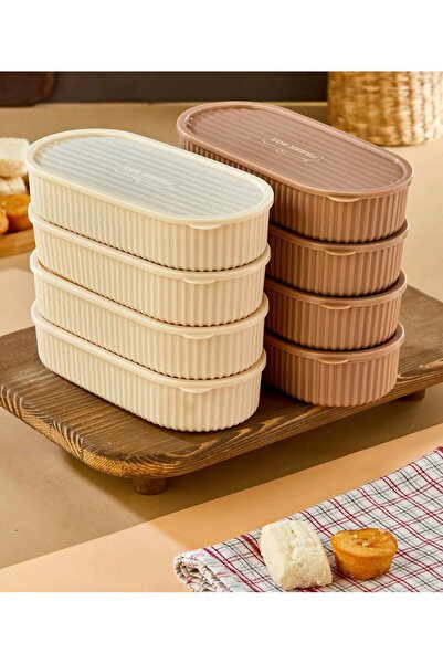 BU Wear 8-Piece Storage Container Set Multi-Purpose Kitchen Organizer with Lids