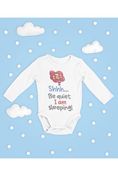 SEVBANO Be Quiet, I Am Sleeping! Written Cotton Soft Unisex Snap Fastener Lon...
