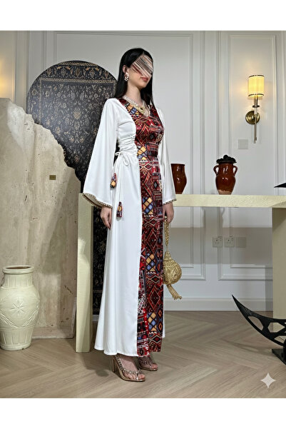 judy جلابية رمضاني نسائي أنيقة بتطريز تراثي