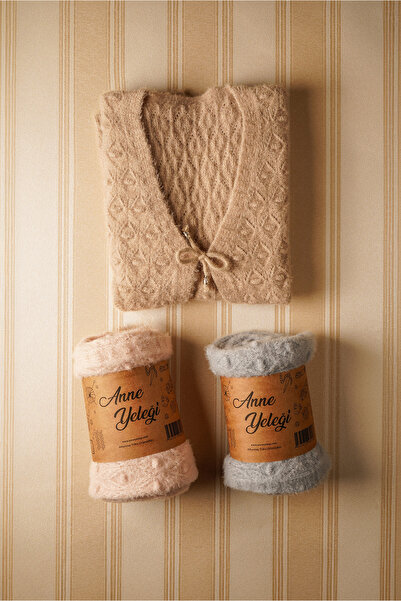 anne yeleği Elmas Desenli Yumoş - Kadın Yumuşak Dokulu Triko Yelek