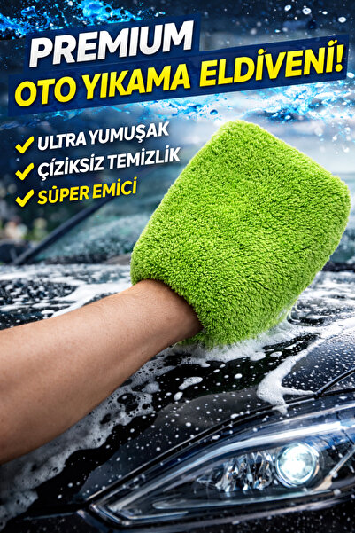AKGTUNİNG PREMIUM MİKROFİBER OTO YIKAMA ELDİVENİ(YEŞİL)