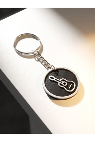 Leerybee سلسلة مفاتيح على شكل جيتار مزخرفة بطباعة ثلاثية الأبعاد