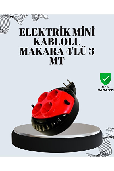 CT STONES 4-Outlet Reel with 3-Meter Extension Cable, Red