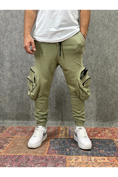 FıttingRoom Cargo Pocket Pack of Khaki Joggers with Elasticated Waist