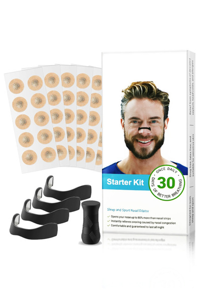 JOGAMS Pack of 30 Magnetic Nasal Strips for Snoring Reduction and Improved Airflow
