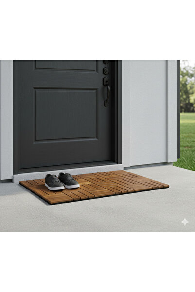 BÜYÜLÜ HOME Kapı Paspası Akasya Ahşap 60x90 Ölcüleri Tek Tek Sokup Temizlenip...