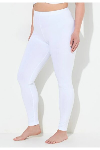 MAMAYAGA Women's Elastic Waist Cotton Combed Cotton Plus Size Curve High Waist Sports Casual Leggings