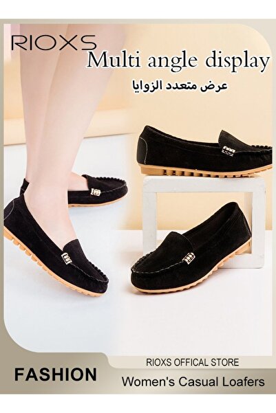 RIOXS Women's Loafers, Fashion Casual Slip On Flats, Comfy Breathable Flat Shoes, Classic Penny Loafers, W