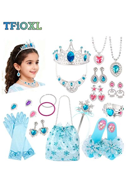 TFiOXL 24pcs Princess Dress Up Set, Girls Role Play Dress Up Toys