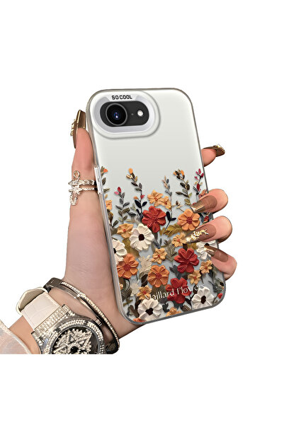 ucuc iPhone 16E Compatible Silicone Edge Hard Back Anti-Fall Case Beautiful F...