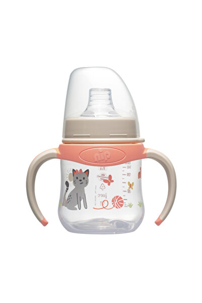 Nip زجاجة تدريب سيليكون ذات عنق عريض سعة 150 مل - لون وردي فاتح