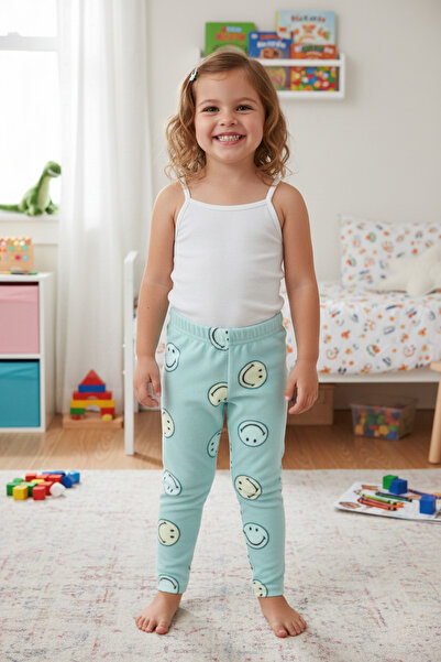 Fulla Moda Παιδικό παντελόνι πιτζάμα με σχέδιο με χαμογελαστό πρόσωπο, φλις, ...