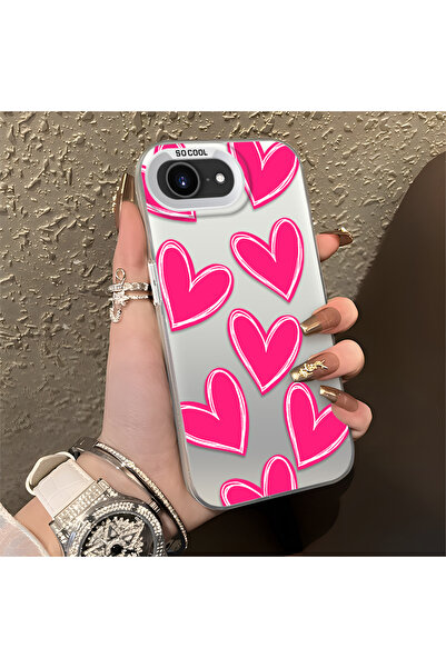 ucuc حافظة مضادة للسقوط من السيليكون المتوافقة مع هاتف iPhone 16e بنمط قلب