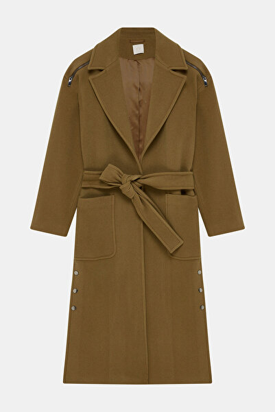 W Collection VİZON YÜN KARIŞIMLI MANTO