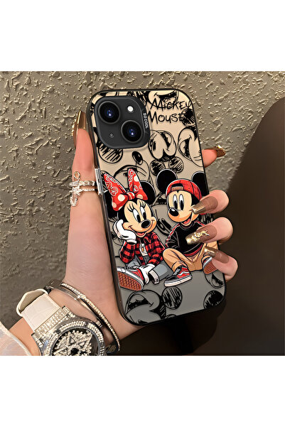 ucuc iPhone 13/14 Uyumlu Silikon Kenar Sert Arka Anti Düşme Kılıfı Klasik Mic...