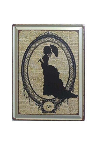 Alcoach Vintage Classic Wall Art – Lady Silhouette with Umbrella Design
