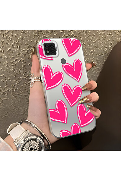 ucuc Xiaomi Poco C31 Compatible Silicone Edge Hard Back Anti-Fall Case Heart ...