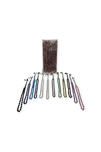 Al-Sarihi Crystal prayer beads, 10 colors, iron block