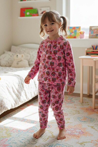 Fulla Moda Set de pijamale pentru fete din lână cu model de tort