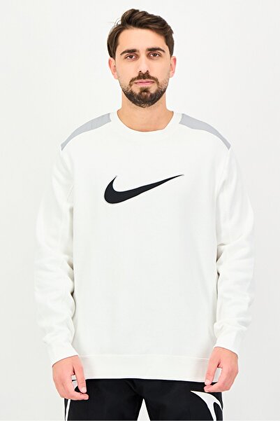 Nike Men Sportswear Fit Long Sleeve Outdoor Sweatshirt, White