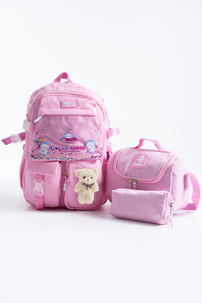 SippoTrade Geantă de școală pentru fete, în stil coreean, roz Kawaii, cu mai ...