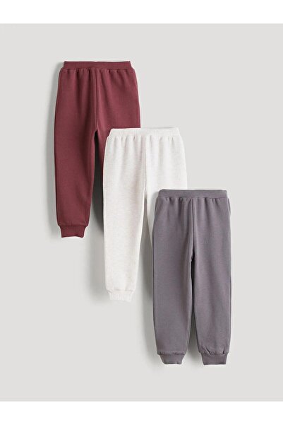 LC Waikiki Elastic Waist Basic Baby Boy Jogger Sweatpants 3-Piece Set (W5)