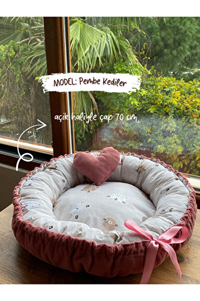 Ören Pati Pet Store İsme Özel Yastıklı Peluş (70 CM) Büyük Boy Pembe Kedi Köp...