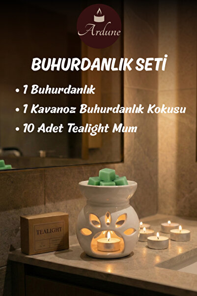 Ardune Buhurdanlık Kokulu Dekoratif Set Meditasyon İçin Uygun 1 Buhurdanlık 1...