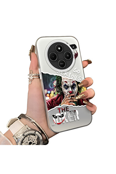 ucuc Xiaomi Redmi 14C Uyumlu Akrilik Arka Silikon Kenar Palyaço Joker Koruyuc...